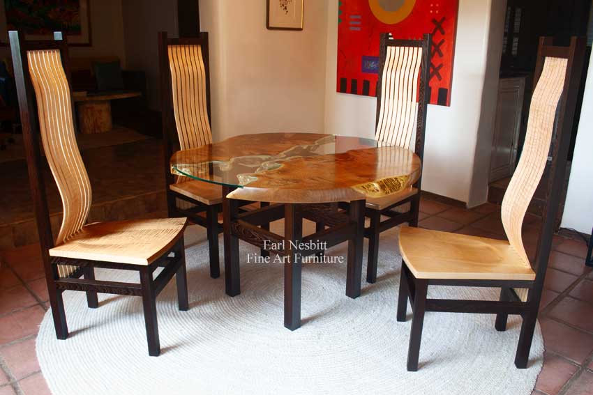 round live edge dining table
